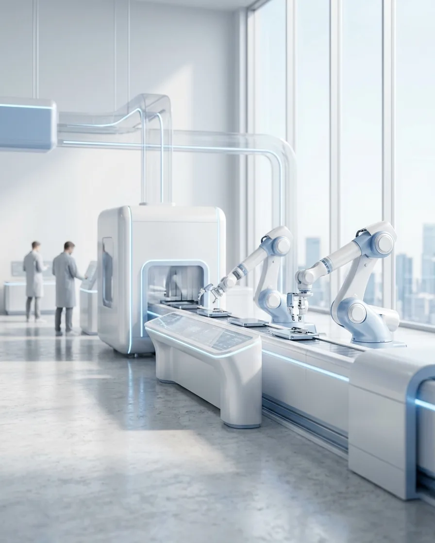 An industrial manufacturing facility floor